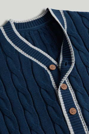 Mothercare Navy Cable Knit Cardigan