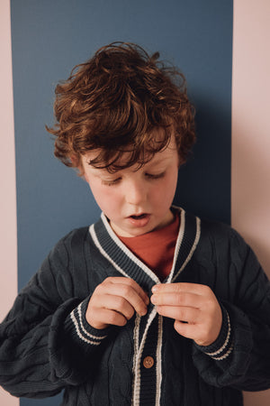 Mothercare Navy Cable Knit Cardigan