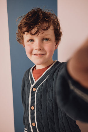 Mothercare Navy Cable Knit Cardigan