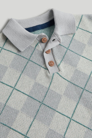 Mothercare Grey Argyle Knitted Jumper