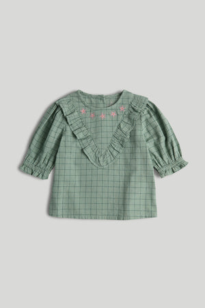 Mothercare Green Embroidered Blouse