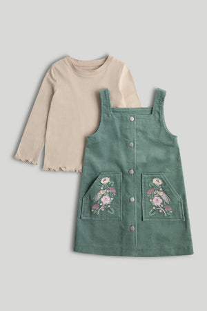 Mothercare Cord Pinny Dress and T-Shirt Outfit