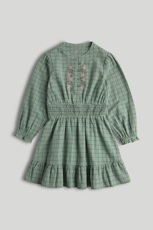 Mothercare Green Embroidered Dress
