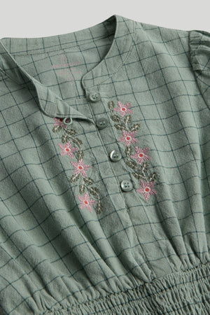 Mothercare Green Embroidered Dress