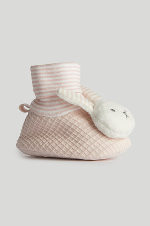 Mothercare Pink Bunny Rattle Sock-Top Booties