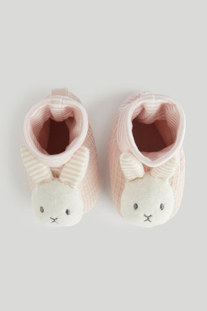 Mothercare Pink Bunny Rattle Sock-Top Booties
