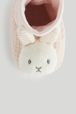 Mothercare Pink Bunny Rattle Sock-Top Booties