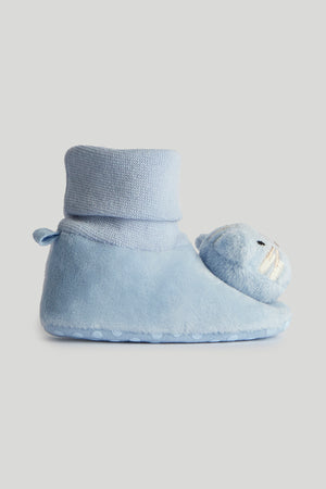 Mothercare Blue Bear Rattle Sock-Top Booties