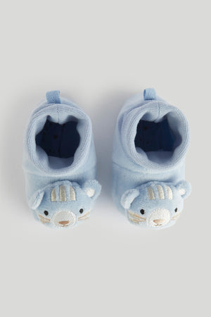 Mothercare Blue Bear Rattle Sock-Top Booties