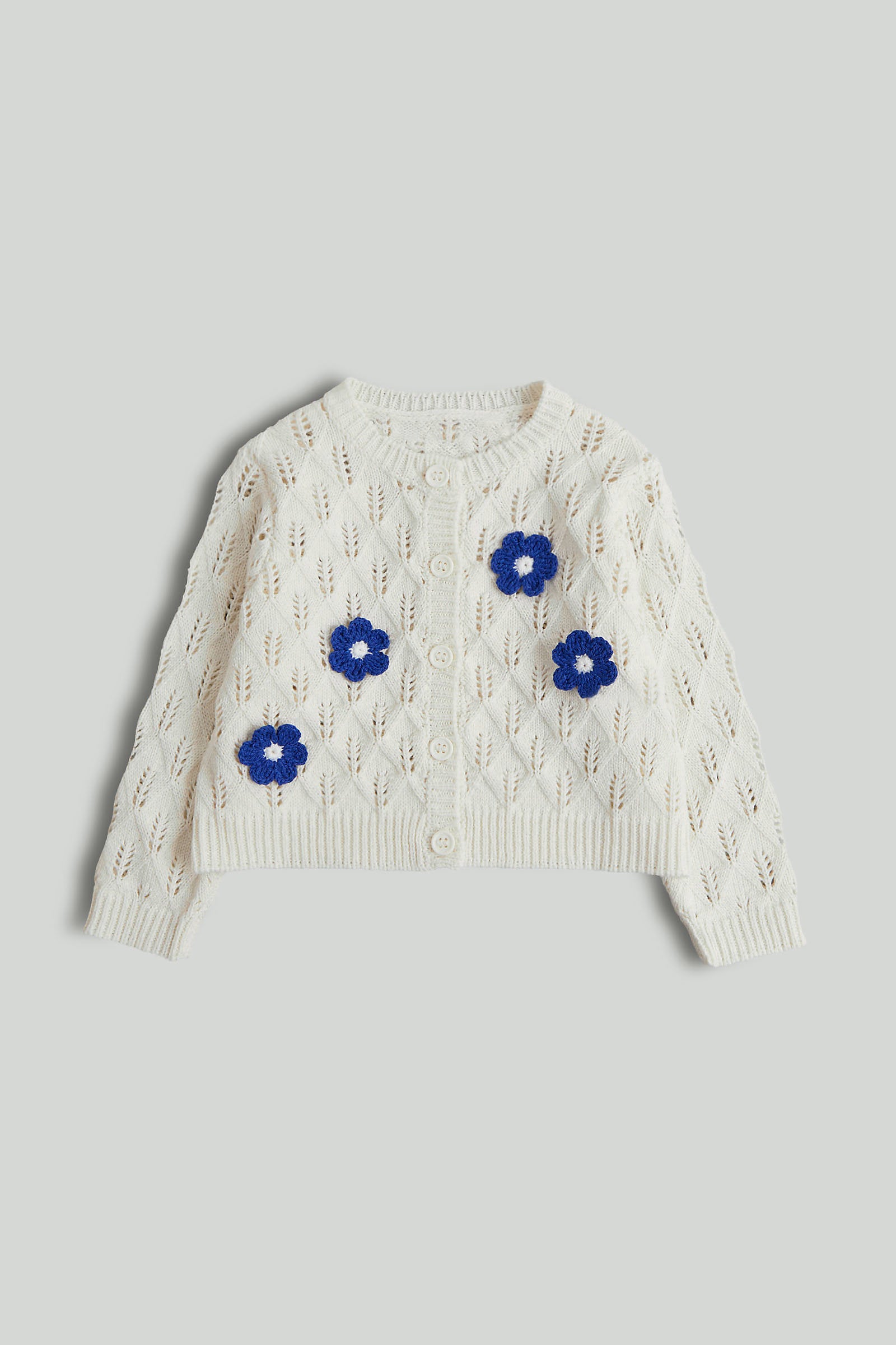 Mothercare White Crochet Flower Cardigan