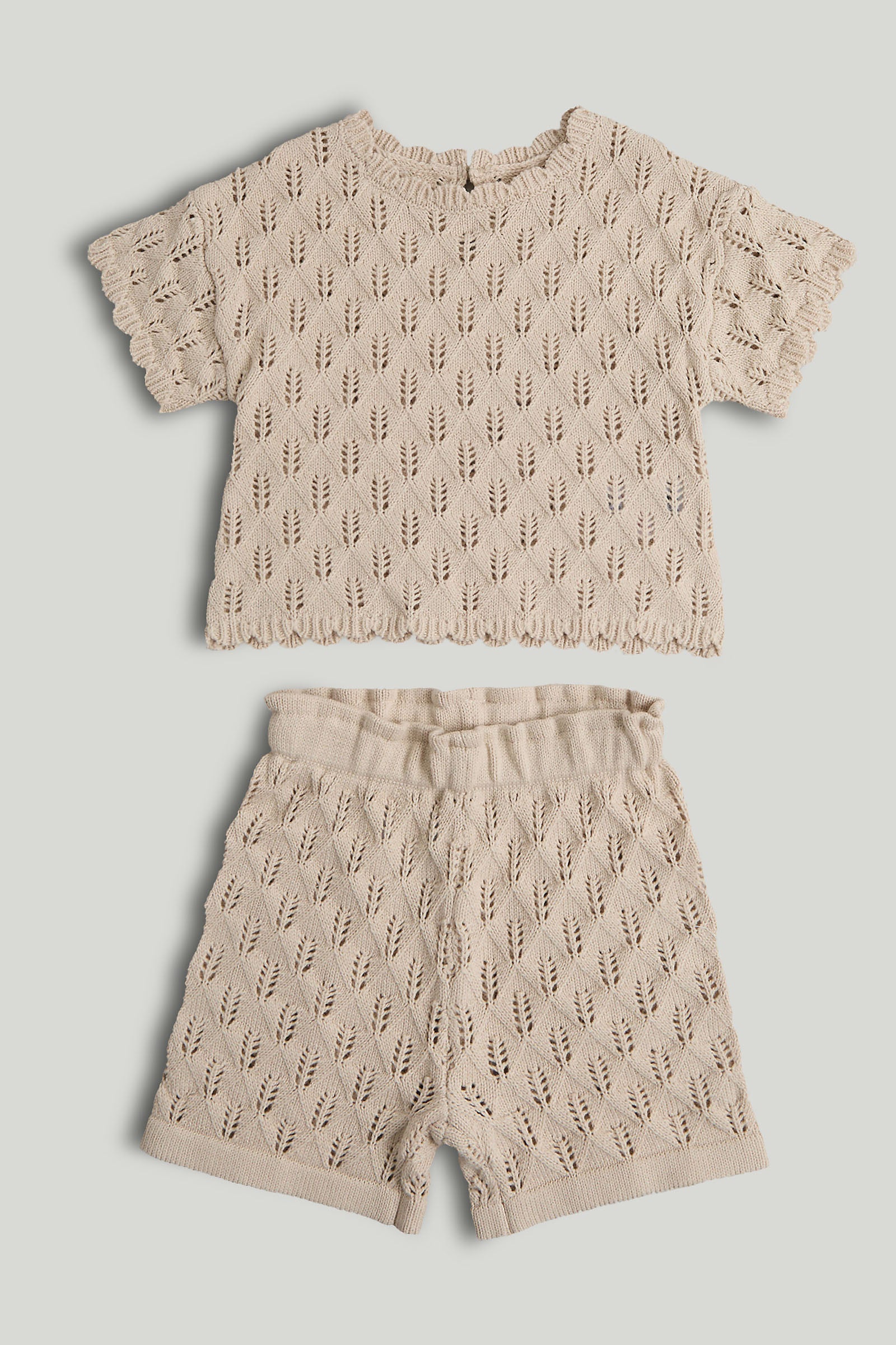 Mothercare Tan Crochet Top and Shorts Outfit