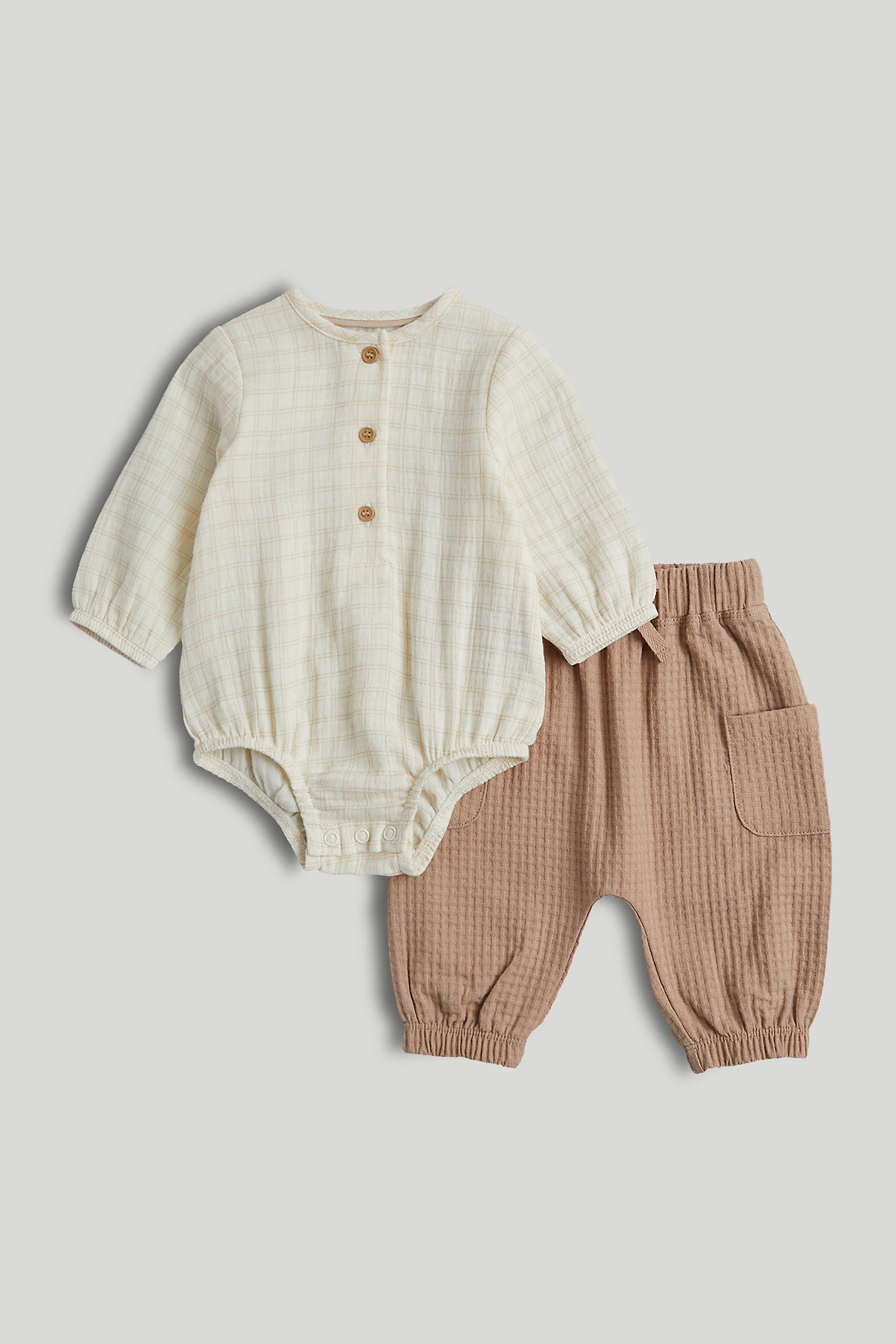 Mothercare Woven Bodysuit and Joggers Outfit
