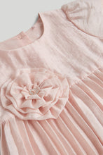 Load image into Gallery viewer, Mothercare Pink Pleated Dress, Knickers and Headband Outfit
