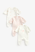 Load image into Gallery viewer, Mothercare Pink Premature Baby Sleepsuits - 3 Pack
