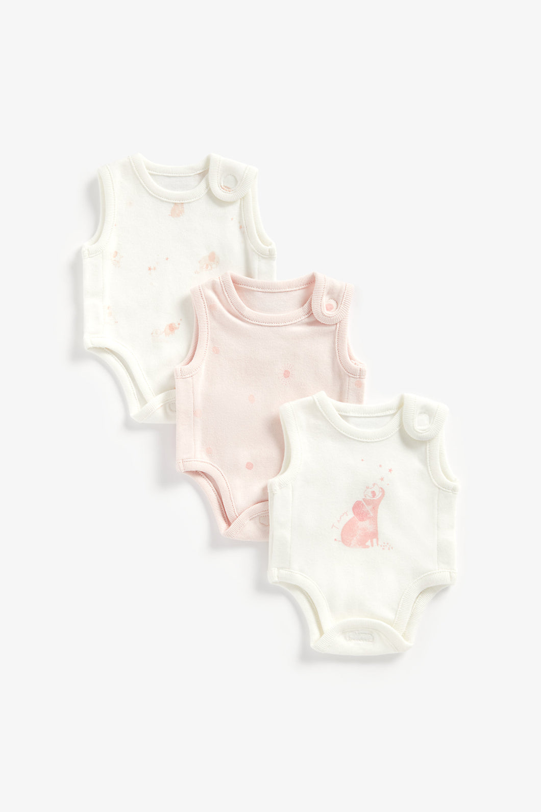 Mothercare Pink Premature Baby Bodysuits - 3 Pack