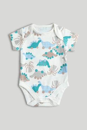 Mothercare 5 Pack Dinosaur Short-Sleeved Bodysuits