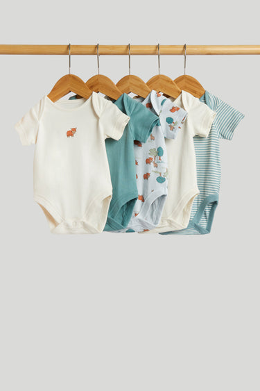 Mothercare 5 Pack Highland Cow Short-Sleeved Bodysuits
