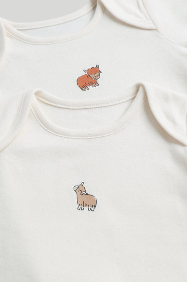 Mothercare 5 Pack Highland Cow Short-Sleeved Bodysuits