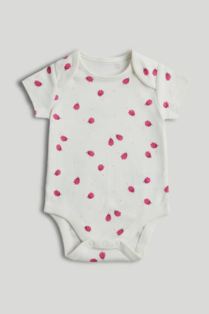 Mothercare 5 Pack Raspberry Short-Sleeved Bodysuits