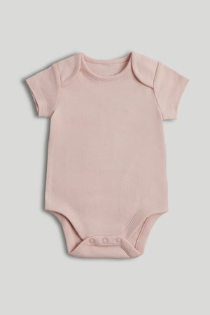 Mothercare 5 Pack Raspberry Short-Sleeved Bodysuits