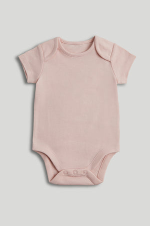 Mothercare 5 Pack Raspberry Short-Sleeved Bodysuits