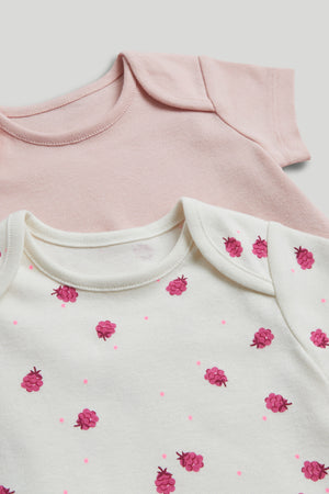 Mothercare 5 Pack Raspberry Short-Sleeved Bodysuits