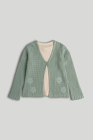 Mothercare Embroidered Cardigan and Top Set