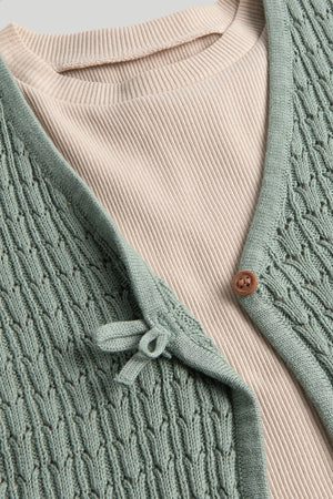 Mothercare Embroidered Cardigan and Top Set