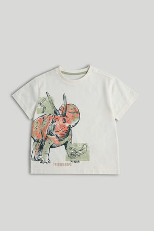 Mothercare Cream Triceratops T-Shirt