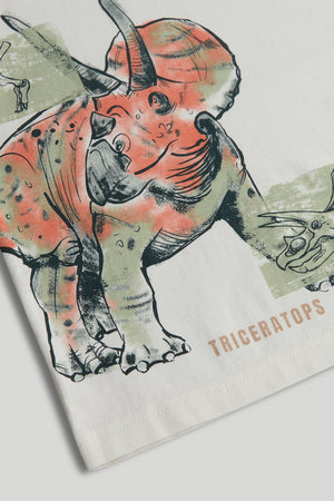 Mothercare Cream Triceratops T-Shirt