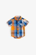 Load image into Gallery viewer, Mothercare Orange And Blue Check Shirt
