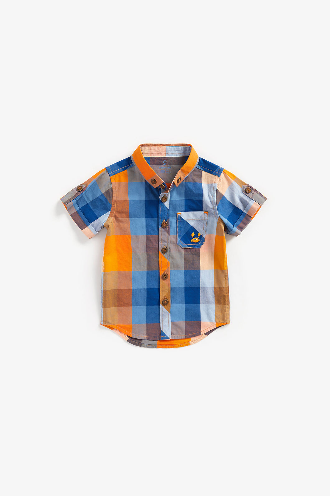 Mothercare Orange And Blue Check Shirt