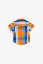 Load image into Gallery viewer, Mothercare Orange And Blue Check Shirt
