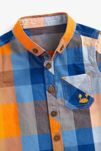 Load image into Gallery viewer, Mothercare Orange And Blue Check Shirt
