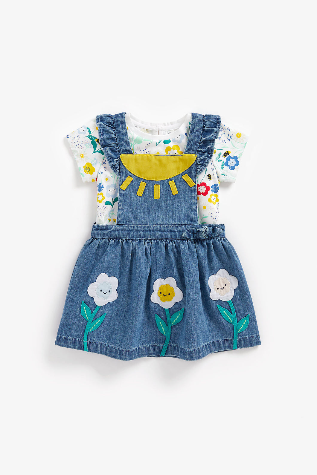 Mothercare Sunshine Pinny Dress And T-Shirt Set
