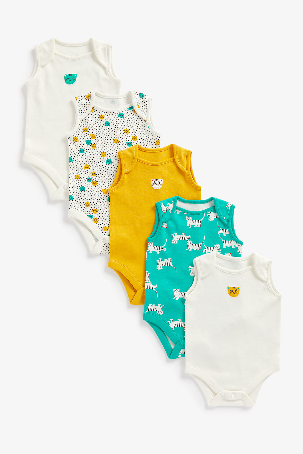 Mothercare Tigers Bodysuits - 5 Pack
