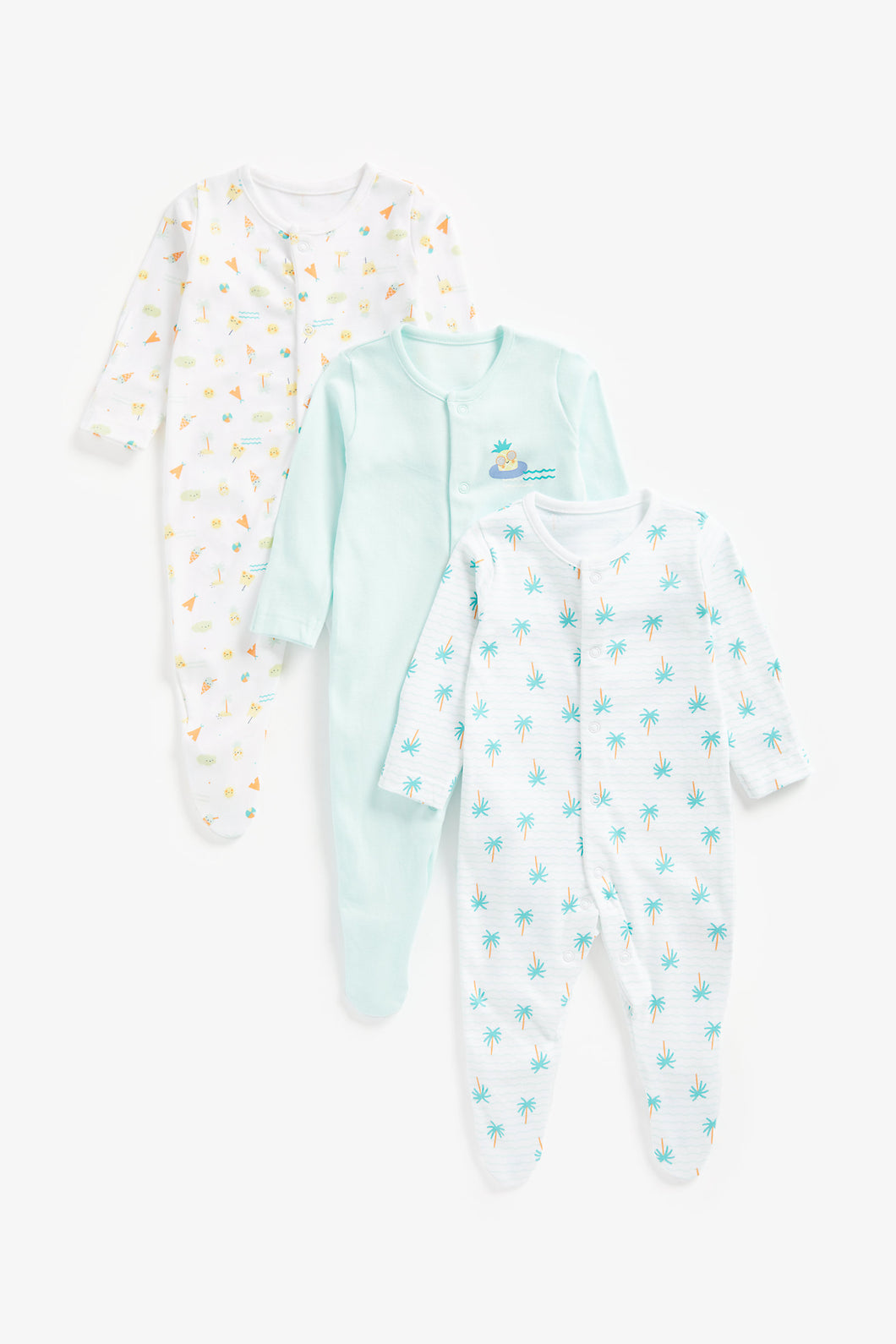 Mothercare Seaside Sleepsuits - 3 Pack