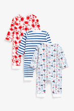 Load image into Gallery viewer, Mothercare Little Sailor Footless Sleepsuits - 3 Pack
