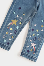 Load image into Gallery viewer, Mothercare Denim Star Jeggings
