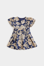 Load image into Gallery viewer, Mothercare Navy And Gold Jacquard Dress
