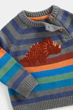 Load image into Gallery viewer, Mothercare Striped Dino Knitted Jumper
