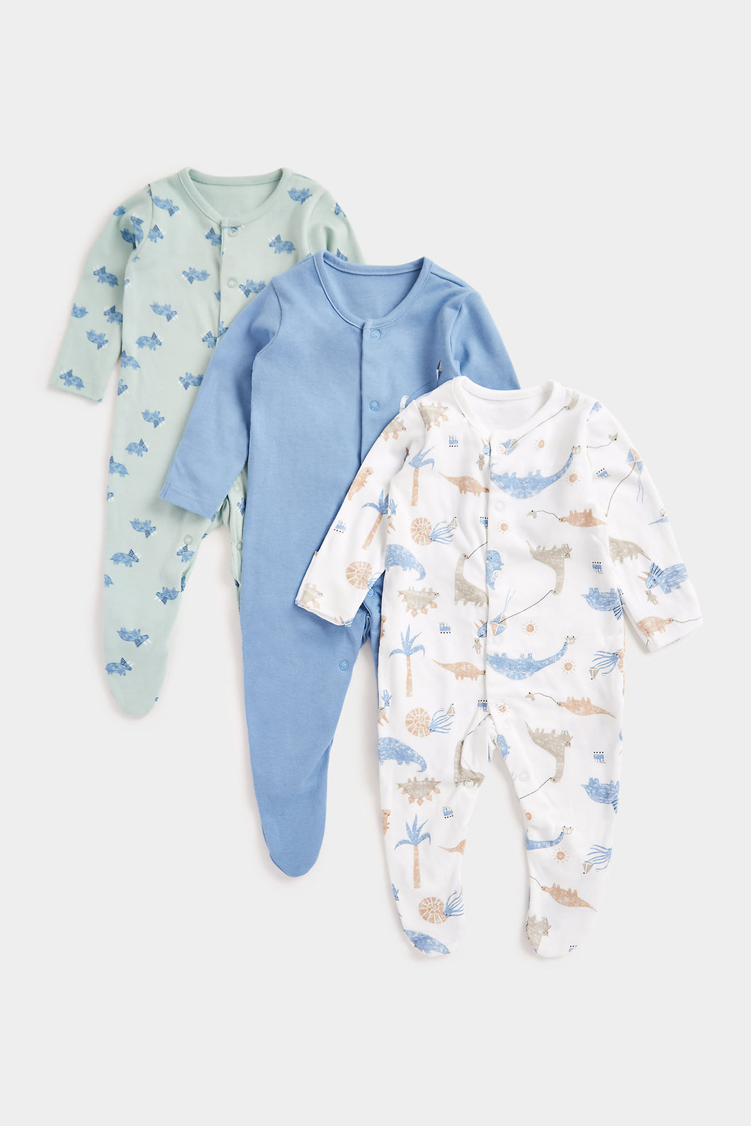 Mothercare Dino Sleepsuits - 3 Pack
