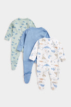 Load image into Gallery viewer, Mothercare Dino Sleepsuits - 3 Pack
