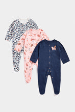 Load image into Gallery viewer, Mothercare Cats Sleepsuits - 3 Pack
