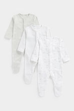 Load image into Gallery viewer, Mothercare Grey Sleepsuits - 3 Pack
