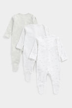 Load image into Gallery viewer, Mothercare Grey Sleepsuits - 3 Pack
