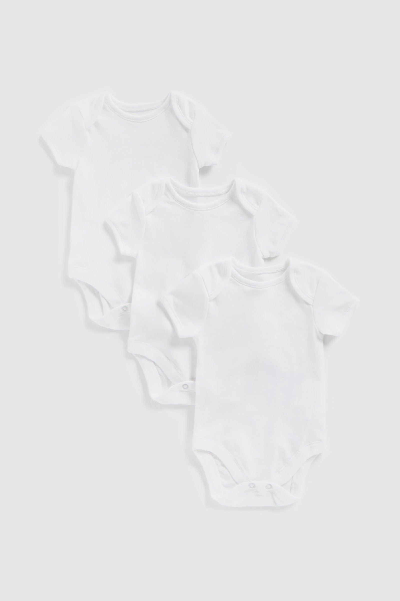 Mothercare White Short-Sleeved Bodysuits - 3 Pack