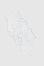Load image into Gallery viewer, Mothercare White Short-Sleeved Bodysuits - 3 Pack
