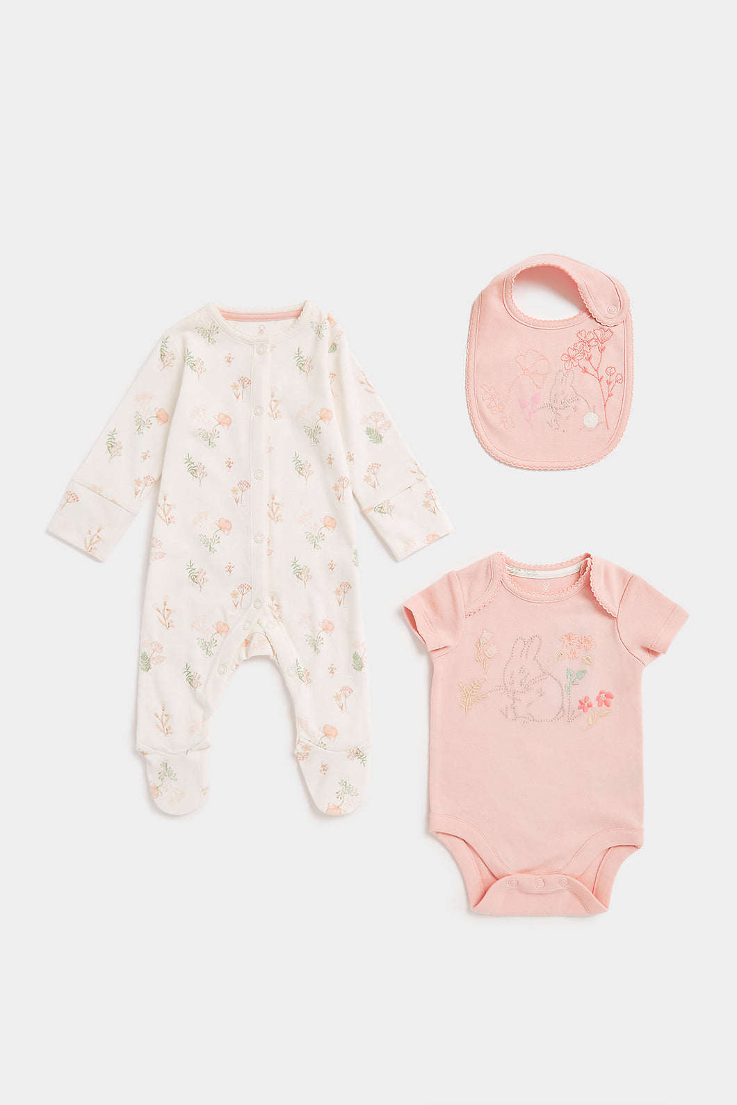 Mothercare My First All-In-One, Bodysuit And Bib Set