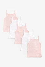 Load image into Gallery viewer, Mothercare Pink And White Cami Vests - 5 Pack
